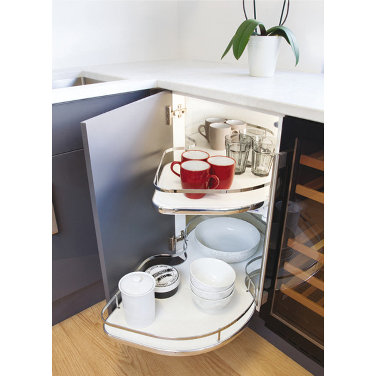 CORNER SHELF UNIT RH 0800x400 WHI