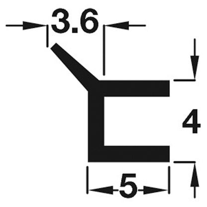 SEALING PROFILE 5x4x1000 PL/GRY