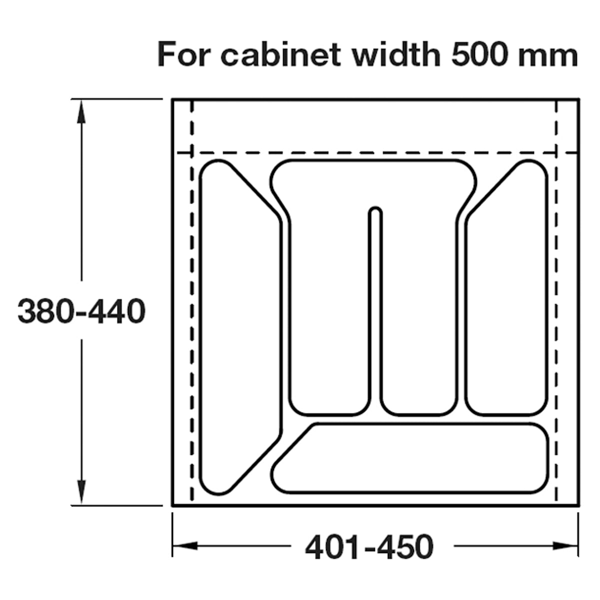 CUTLERY INSERT 500 380-440 PL/CWI