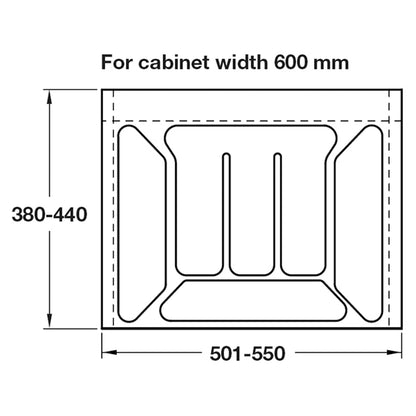 CUTLERY INSERT 600 380-440 PL/CWI