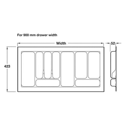 MX S CUTLERY INSERT 450x0900 SLV