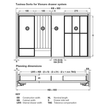 TAVINEA INSERT VION 186x450 SLV