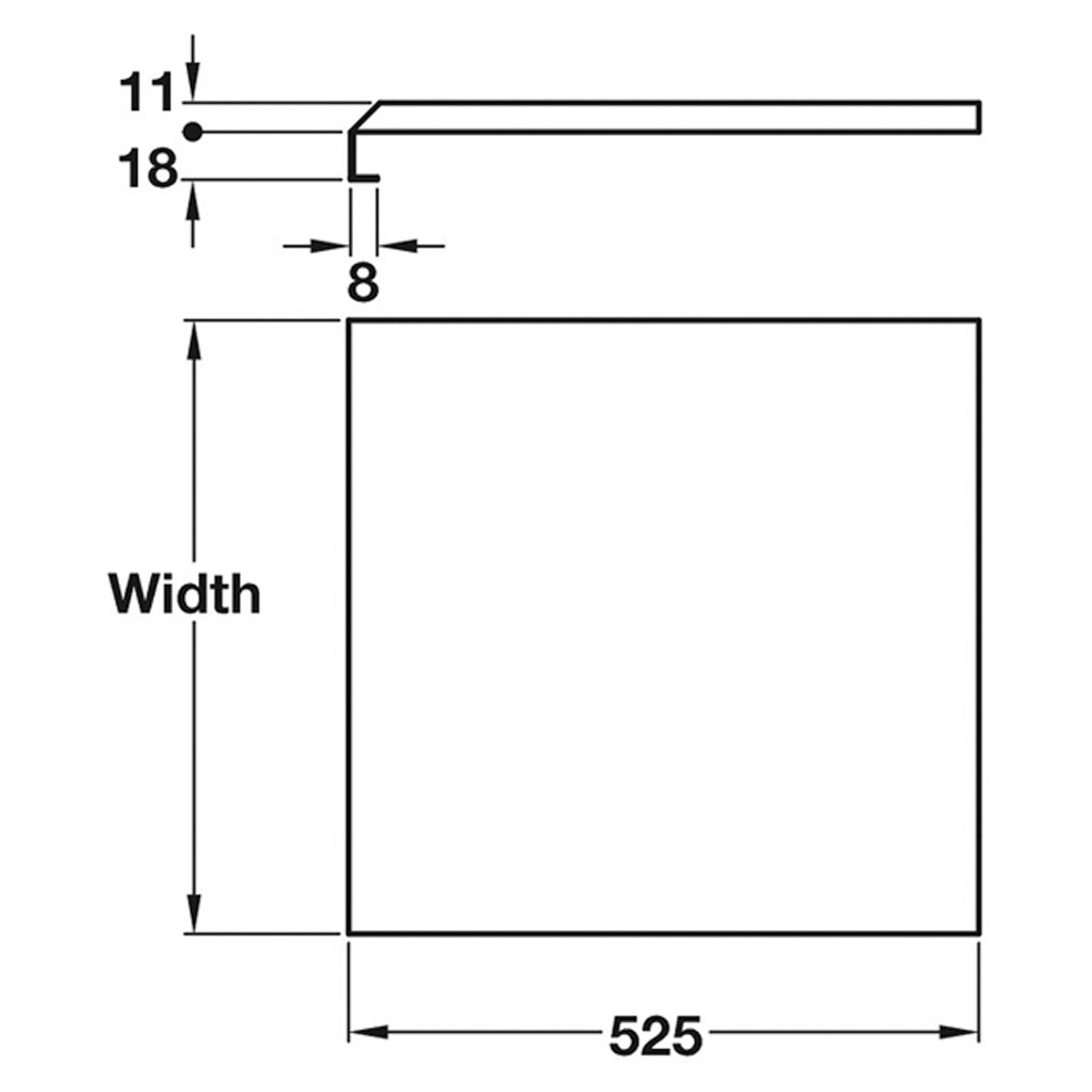 UNDERSINK LINER 18 0900x525x29 ALU