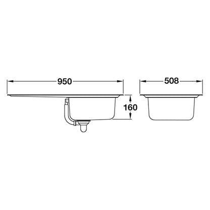 RMASTER BALTIMORE SINK 950x508x150