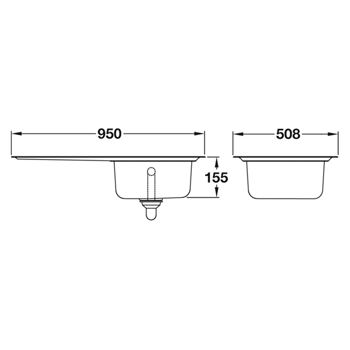 RMASTER GLENDALE SINK 950x508x155