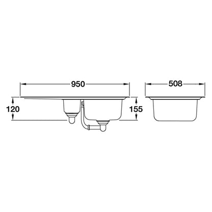 RMASTER MICHIGAN 1½ SINK 950x508 SS
