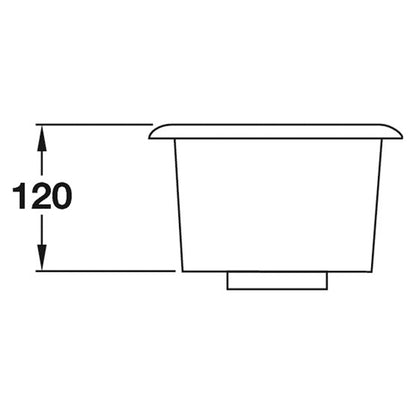 UNDERMOUNT SINK 184x370x120 STST/PO