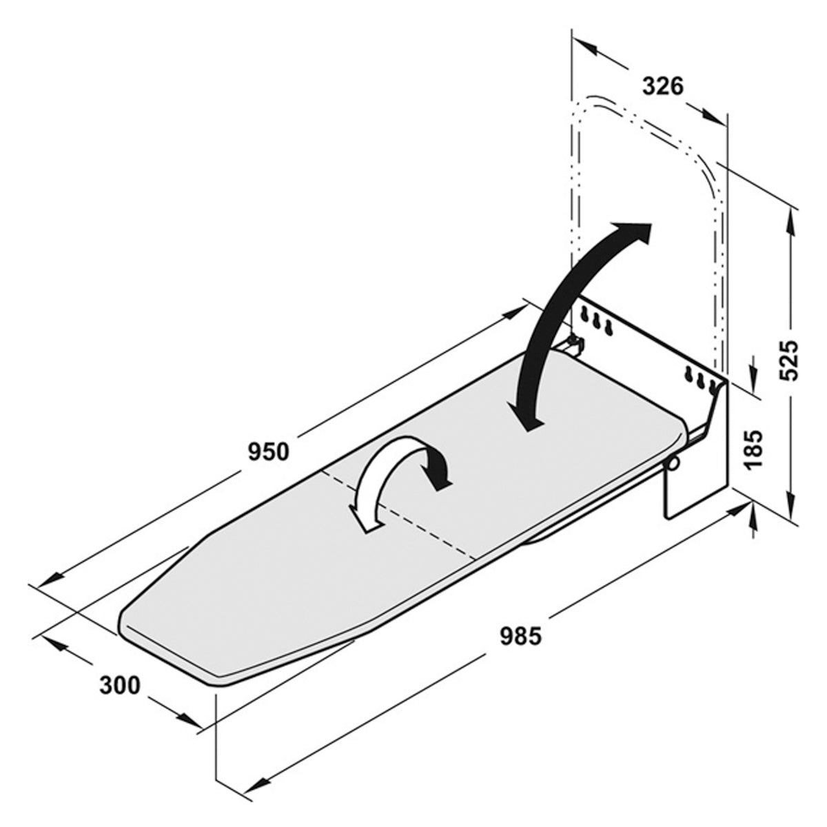 IRONFIX WALL IRONING BOARD 950 WHI