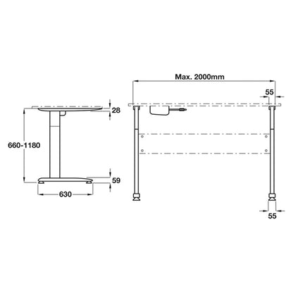 ELEC HEIGHT ADJUST DESK FRAME SET