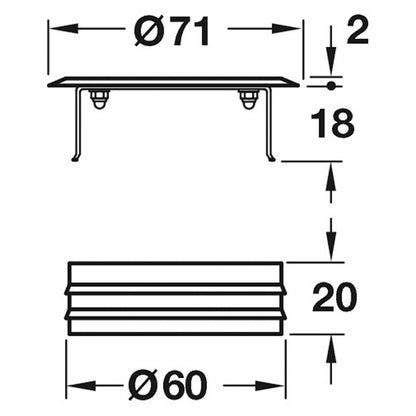 CABLE OUTLET SET PRESS D60x20 ST/ST
