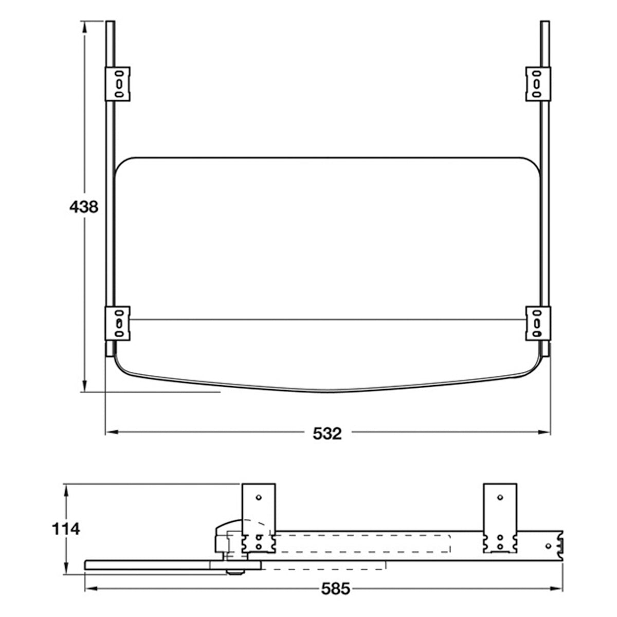 IZON PULLOUT KEY TRAY 20KG MDF/BLK