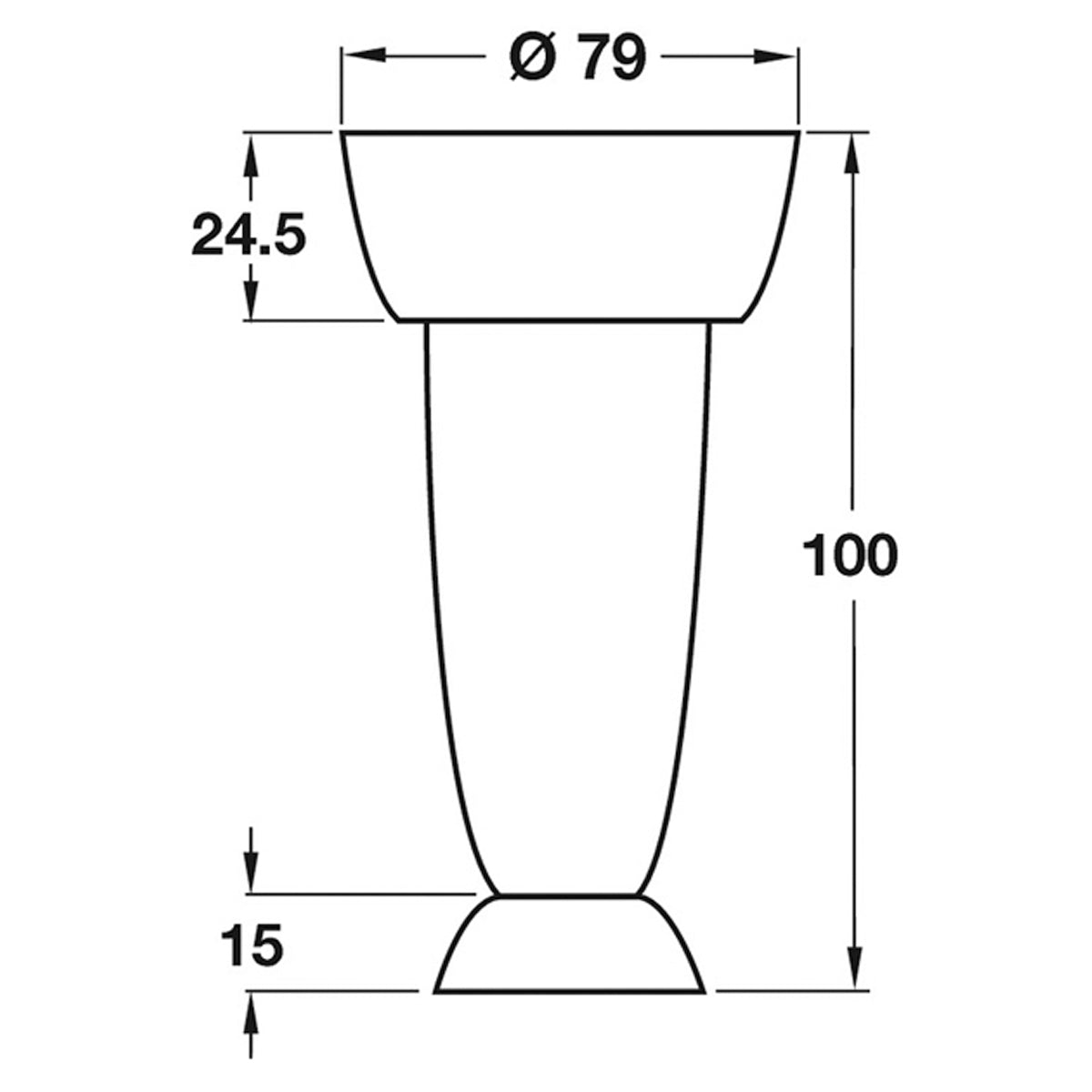 DECORATIVE LEG D79x150 SLV 4SET