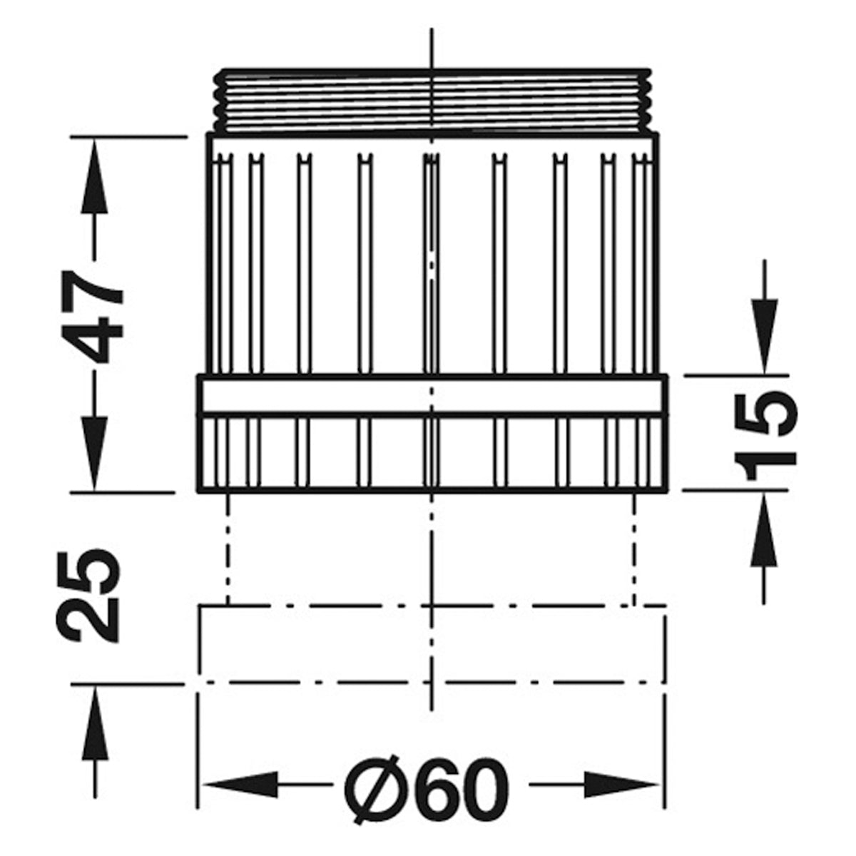ADJUSTABLE FOOT D60 LEG PL/BLACK