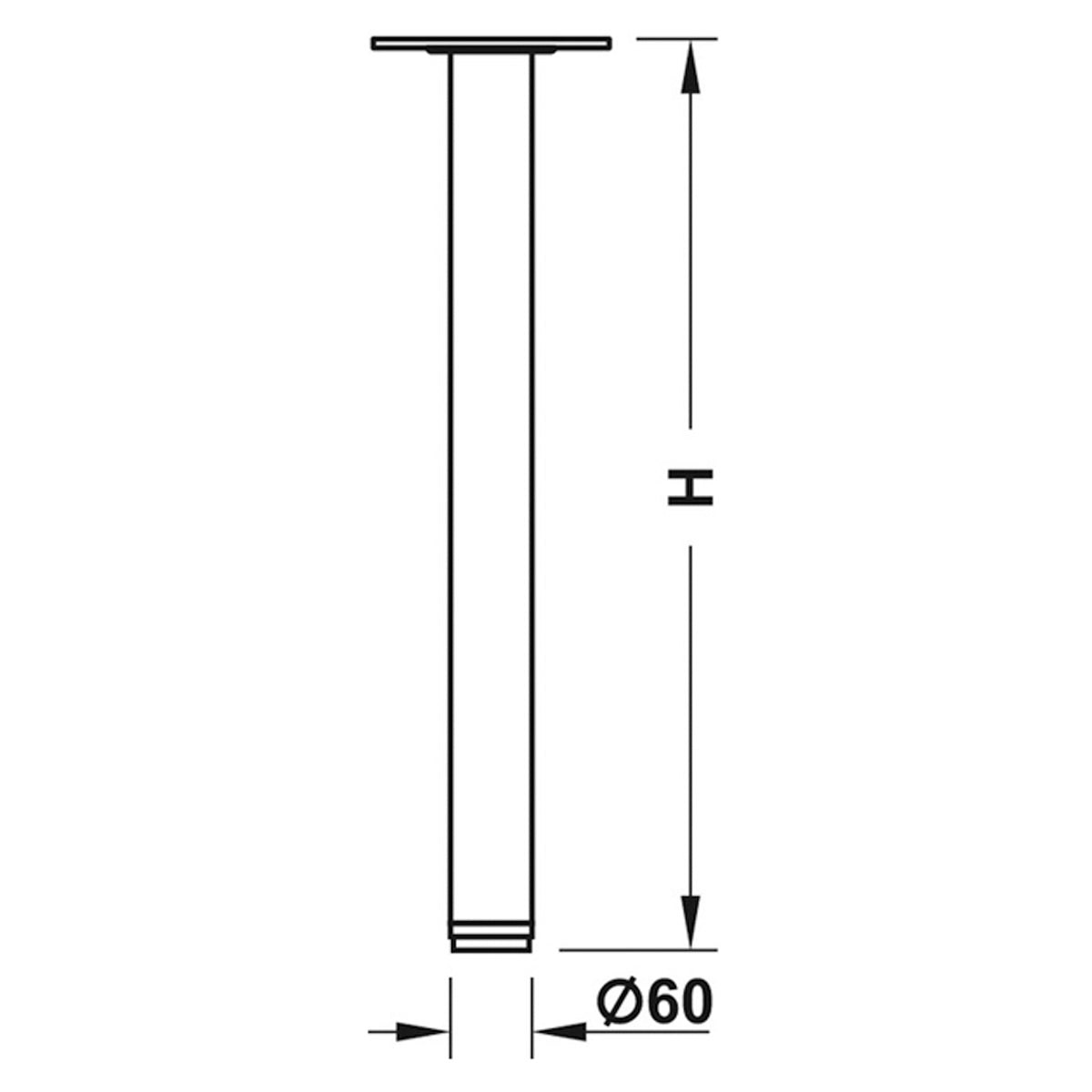 Table Leg Ø60×710mm Stainless Steel — Pack of 4