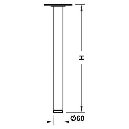 Table Leg Ø60×710mm Silver — Pack of 4