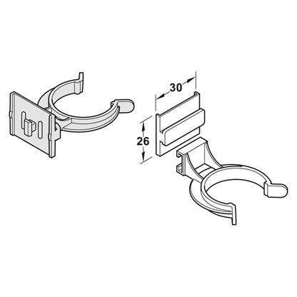 Axilo 78 Plinth Clip Slide-On White — Pack of 100