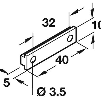 PLINTH BRACKET 40x10x5 PL/WHI
