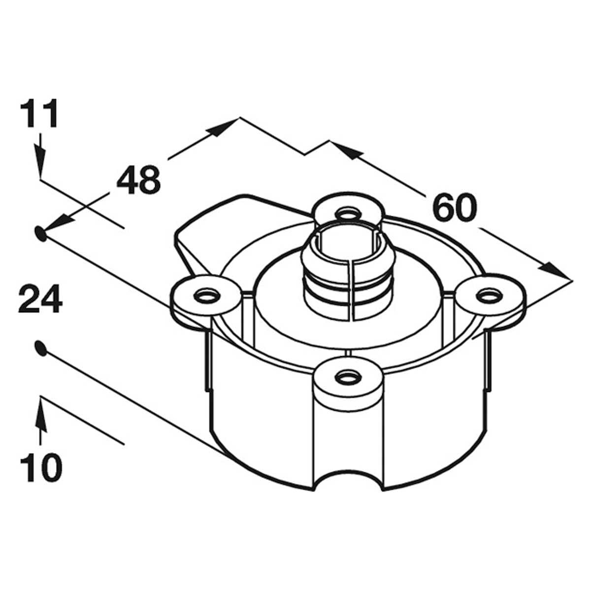 PLINTH TOP SECTION DOWEL MOUNT BLK