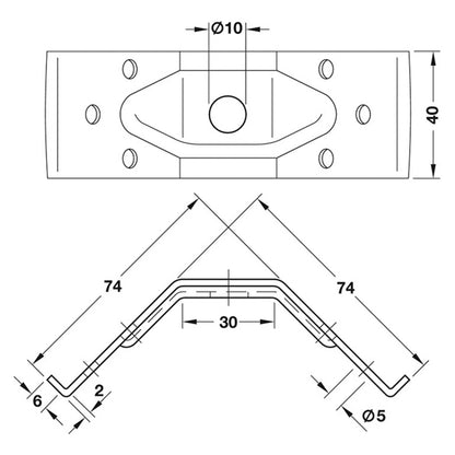 CORNER BRACE 74x74x40 ST/GALV