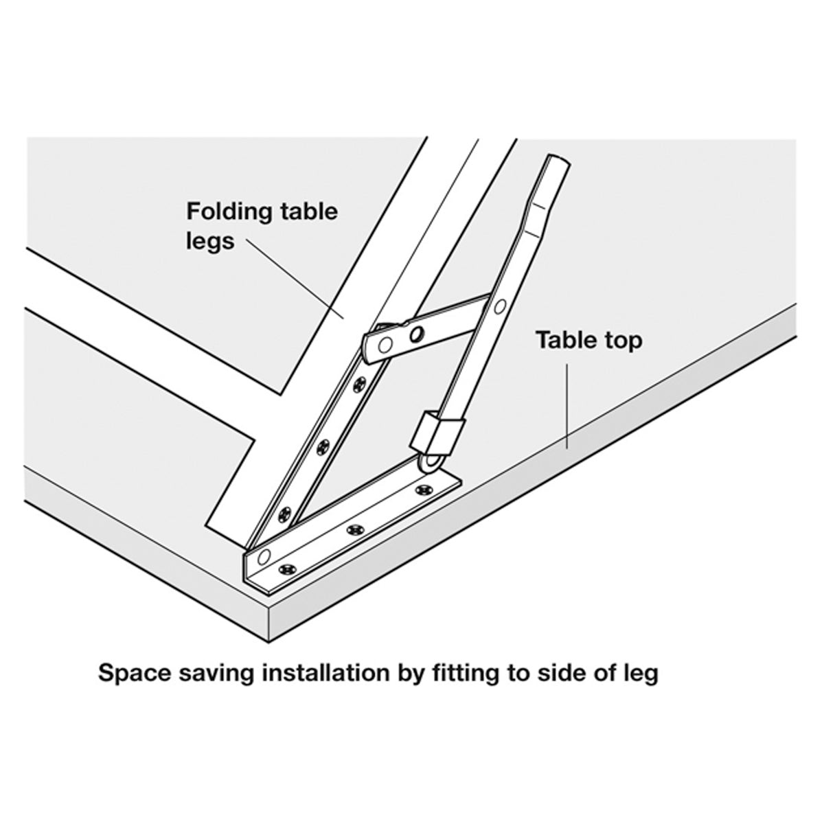 TABLE FOLDING BRACKET 25x200 ST/BLK