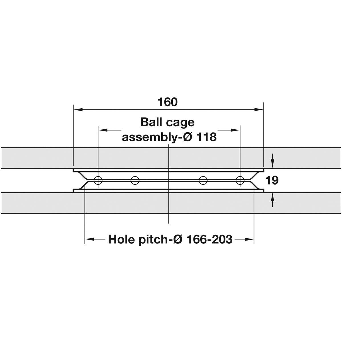 TURNTABLE FITTING 360º 50KG ST/BRI