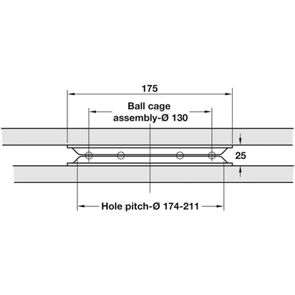 TURNTABLE FITTING 360º 100KG ST/BRI