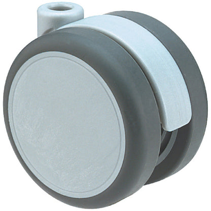 TWIN CASTOR NO BRAKE D75x53 PL/GREY