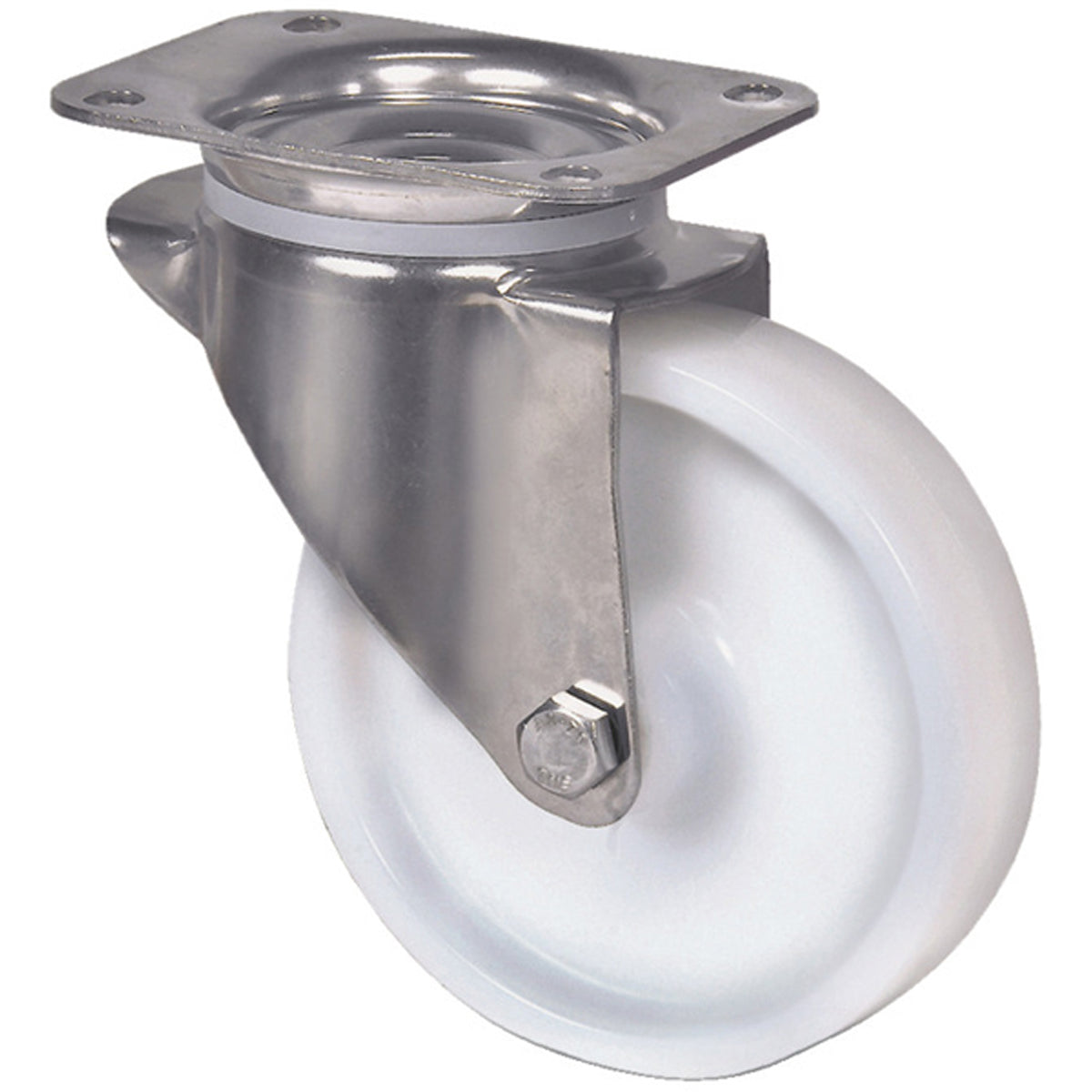 SWIVEL CASTOR 200KG D100 NOBRAKE SS