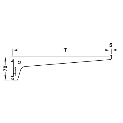 SHOPTEC BRACKET 2HOOK 55KG 300 SLV