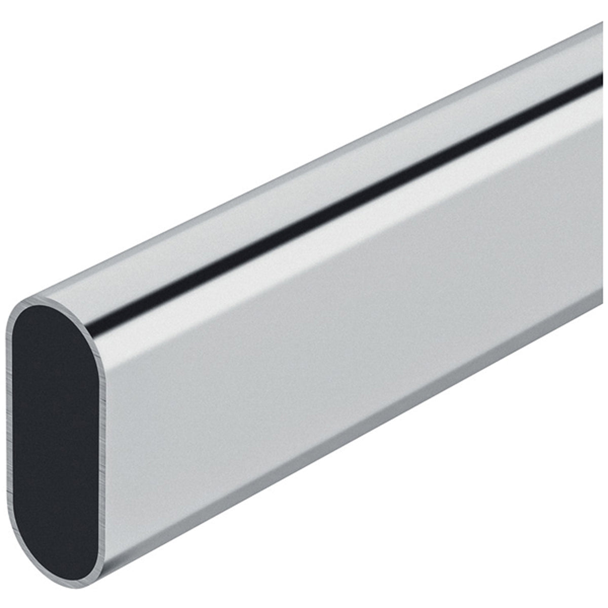 WARDROBE RAIL OVL 30x15x2500 ST/PCP