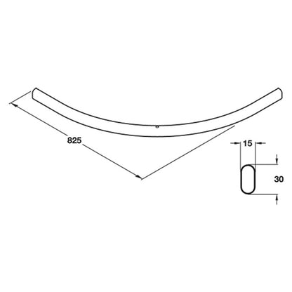 WARDROBE RAIL CRV 825x30x15 ST/PCP