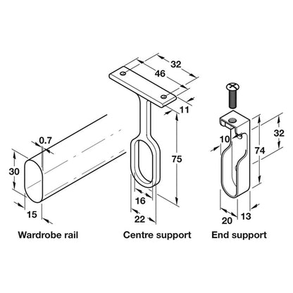 LARGE WARDROBE RAIL SET 1800 PCP
