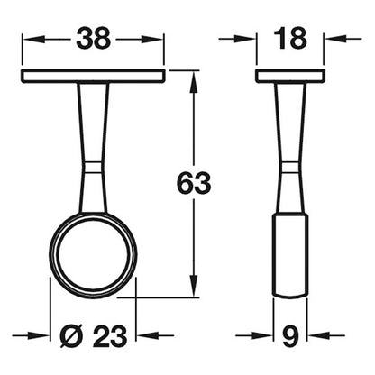 WARDROBE RAIL CNT BRACKET D19 WHI