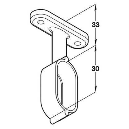 WARDROBE RAIL END SUP OVAL 63 NP