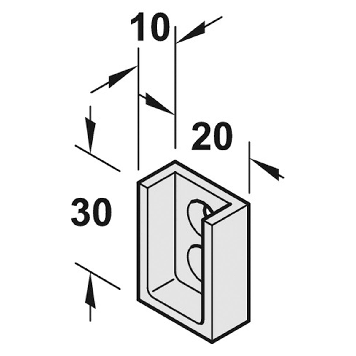 WARDROBE SQU END SIDE 30x20x10 MBSS