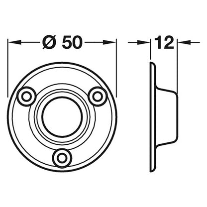 WARDROBE RAIL SOCKET D19 WHI