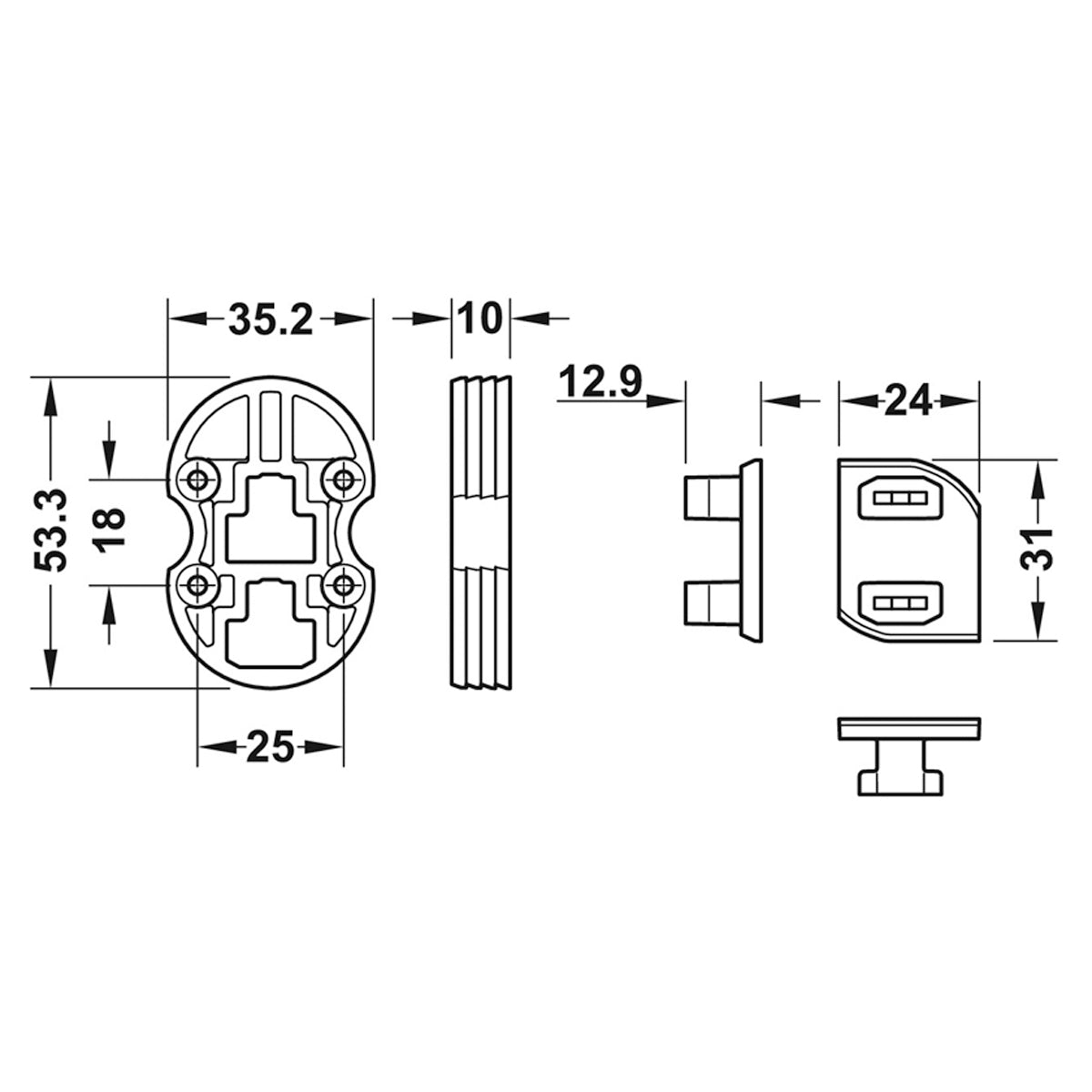 DRESSCODE WOOD PANEL ADAPTERx2 WHI
