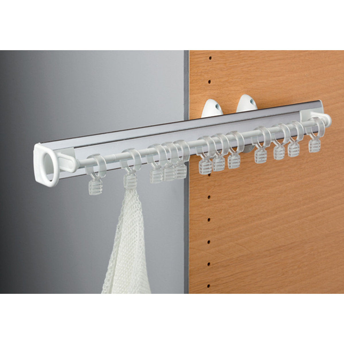 SCARF RACK 8HOOK PULL 64x76x505 WHI