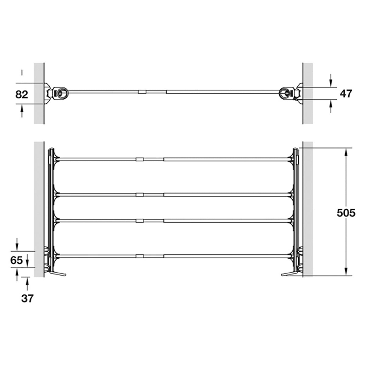 SERVETTO PULL-OUT ADJ 600-1000 WHI
