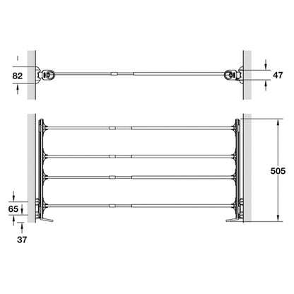 SERVETTO PULL-OUT ADJ 600-1000 WHI