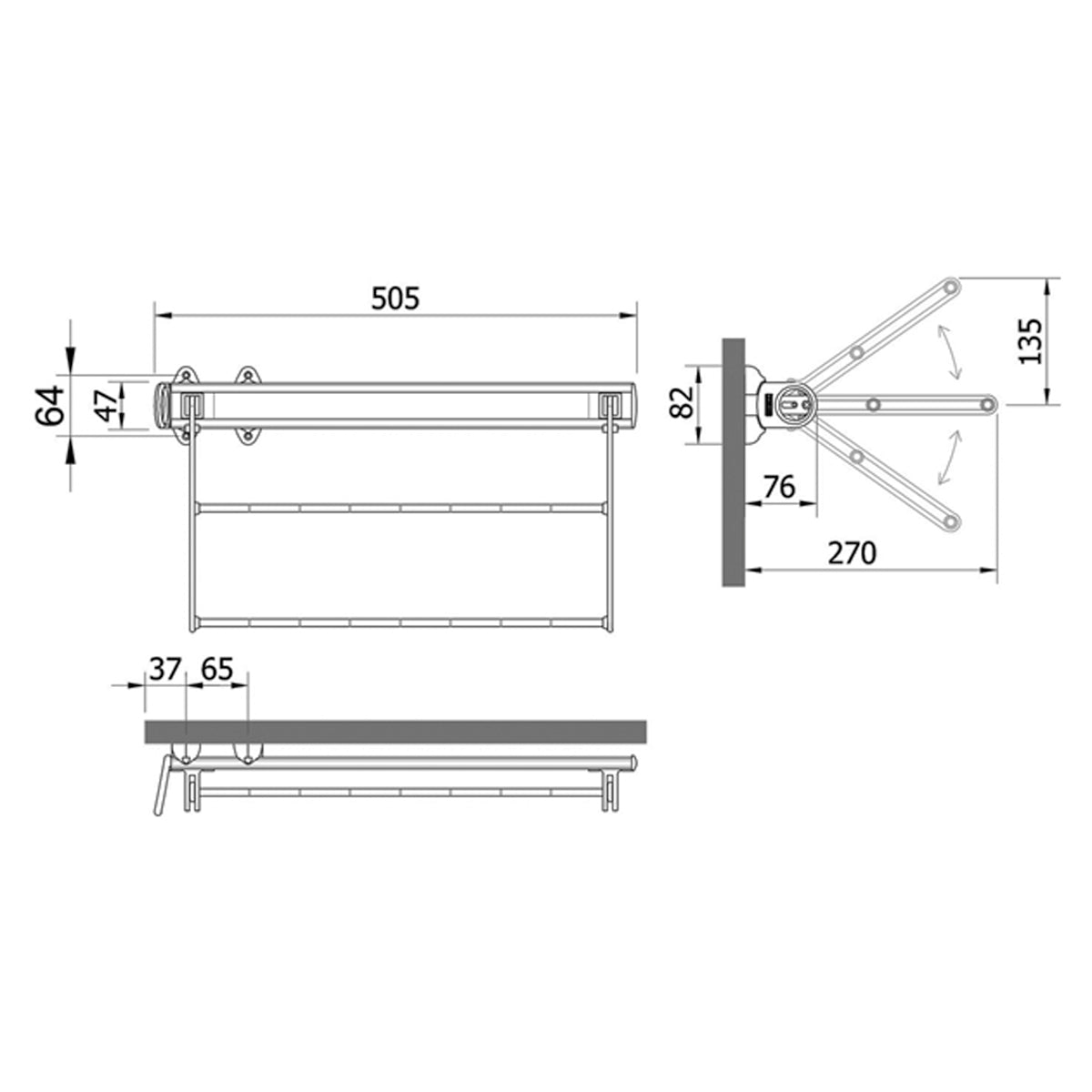 SHOE RACK FOLD PULL 64x76x505 WHI
