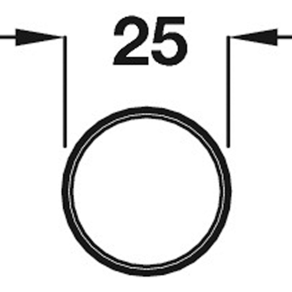 STRAIGHT RAIL TUBE D25x6000 ST/POL