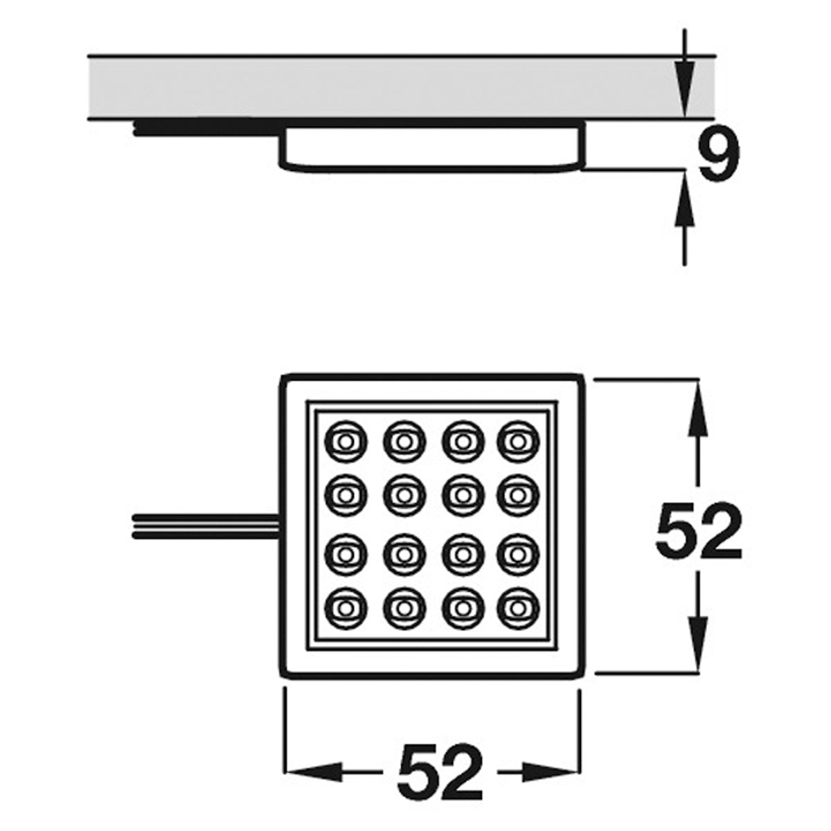 LOOX12V LED HE SQU DLGT 1LGT SSS/CW