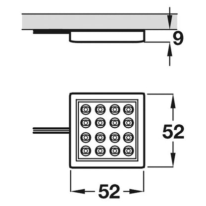 LOOX12V LED HE SQU DLGT 1LGT SSS/CW
