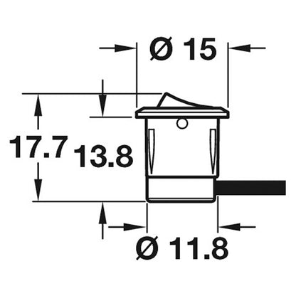 LOOX ROCKER SWITCH D15x17.7 PL/BLK