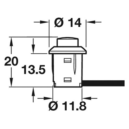 LOOX PUSH BUTTON SWITCH D20 PL/SLV