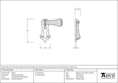 ESCUTCHEON BEEHIVE 58x25x13 RWD - 83555 by MARCHES (ANVIL) ARCHITECTURAL HARDWARE