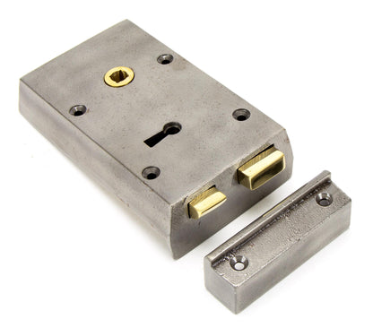 RIM LOCK SMALL LH 140x86x25 IRON - 83583 by MARCHES (ANVIL) ARCHITECTURAL HARDWARE