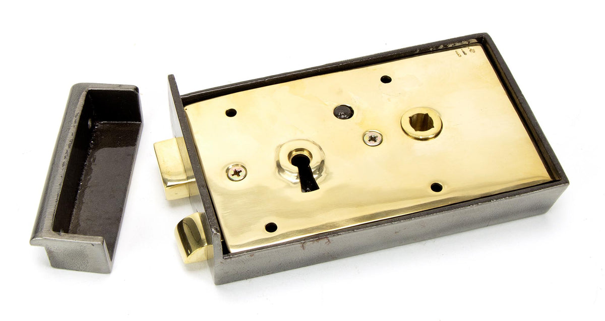 RIM LOCK SMALL LH 140x86x25 IRON - 83583 by MARCHES (ANVIL) ARCHITECTURAL HARDWARE