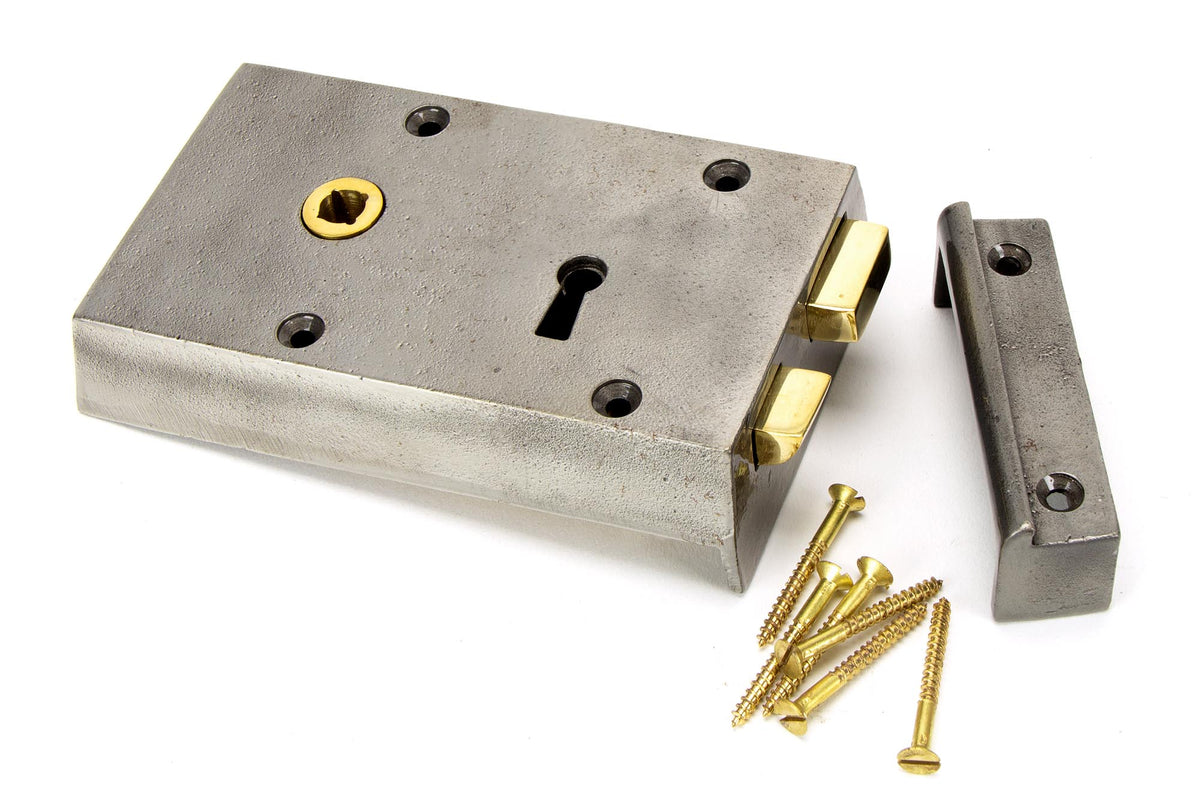 RIM LOCK SMALL LH 140x86x25 IRON - 83583 by MARCHES (ANVIL) ARCHITECTURAL HARDWARE